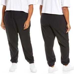 Nordstrom Zella Recycled Polar Fleece Black Joggers Large Sweatpants High Rise L